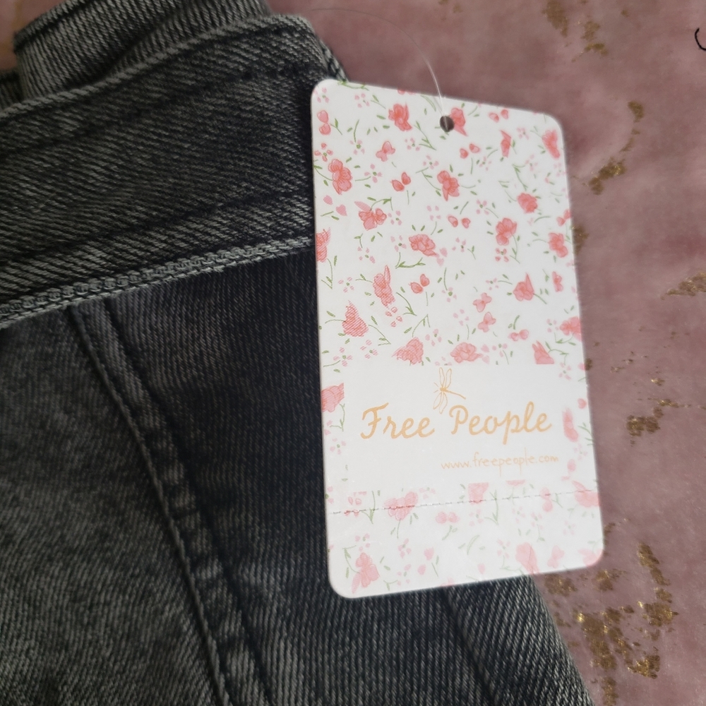 Free People Black Washed Denim Skirt - Picture 11 of 16